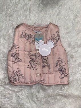 Disney Pink Minnie Mouse Quilted Snap Vest for Kids